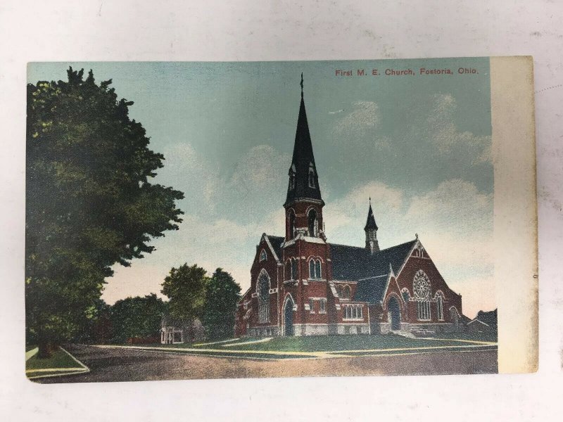 Early Fostoria Ohio First M. E. Methodist Church Postcard