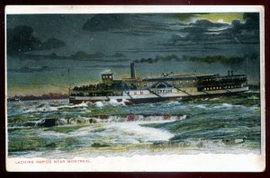 dc1435 - LACHINE RAPIDS Quebec Postcard 1907 Steamer SOVEREIGN