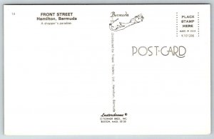 Hamilton  Bermuda  Front Street  Postcard