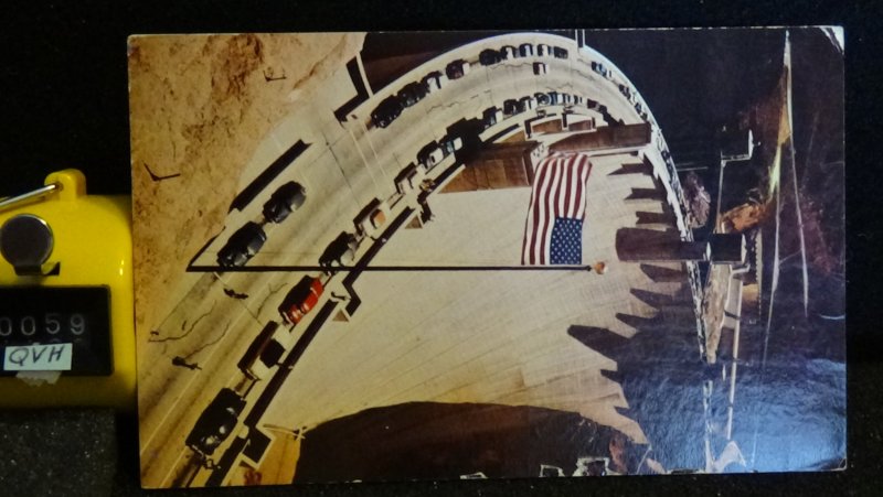 STD Vintage Highway 93 Crossing Hoover Dam Old Cars Posted 1967