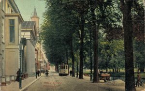 Netherlands Den Haag The Hague Prinsessegracht and Tram Vintage Postcard 07.56