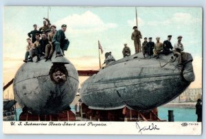 US Navy Postcard US Submarine Boats Shark And Porpoise c1910's Unposted Antique