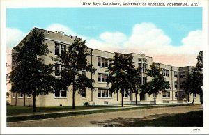 Vtg Fayetteville AR Boys Dormitory University of Arkansas 1930s Linen Postcard