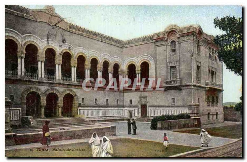 Old Postcard Tunisia Courthouse