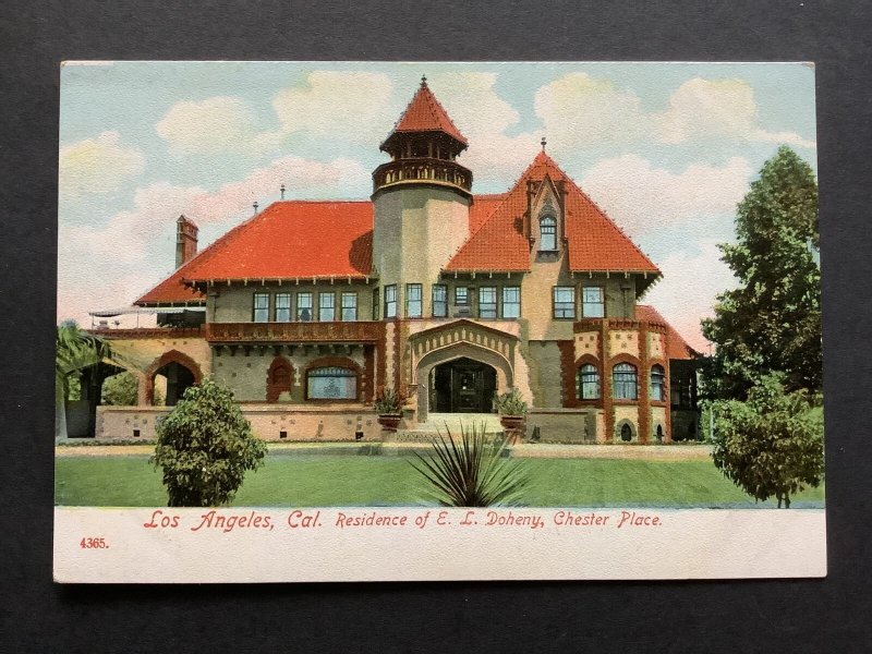 Los Angeles, Cal. Residence of E.L. Doheny, Chester Place Postcard Ref 59967 