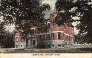 Addams Hall ROCKFORD COLLEGE Winnebago County, Illinois 1910s Antique Postcard