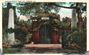 Vintage Postcard Washington's Tomb Plain Brick Structure Mount Vernon Virginia
