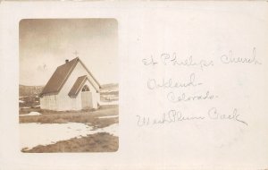 J67/ Oakland Colorado RPPC Postcard c1910 St Phillips Church Building  89