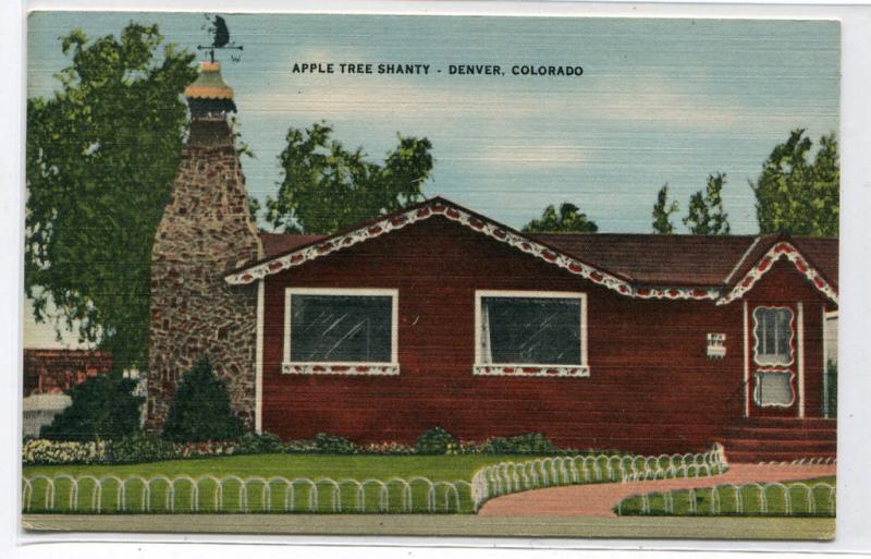 Apple Tree Shanty Restaurant Denver Colorado 1959 linen postcard