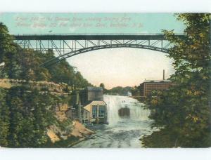 Divided-Back BUILDINGS BY WATERFALL UNDER THE BRIDGE Rochester New York NY d5162