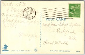 1951 Greetings From Black Hills South Dakota Large Letter Posted Postcard