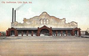 Little Rock Arkansas City Auditorium Street View Antique Postcard K51149