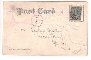 To My Valentine, Apple Blossoms, Used 1906, Split Ring Cancel, Nova Scotia
