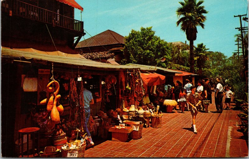 Vtg 1970s Olvera Street Market Old Plaza Los Angeles California CA Postcard