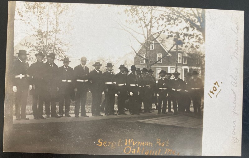 Mint USA Real Picture Postcard Sergt Wyman Union Vs Civil War Veterans 1907