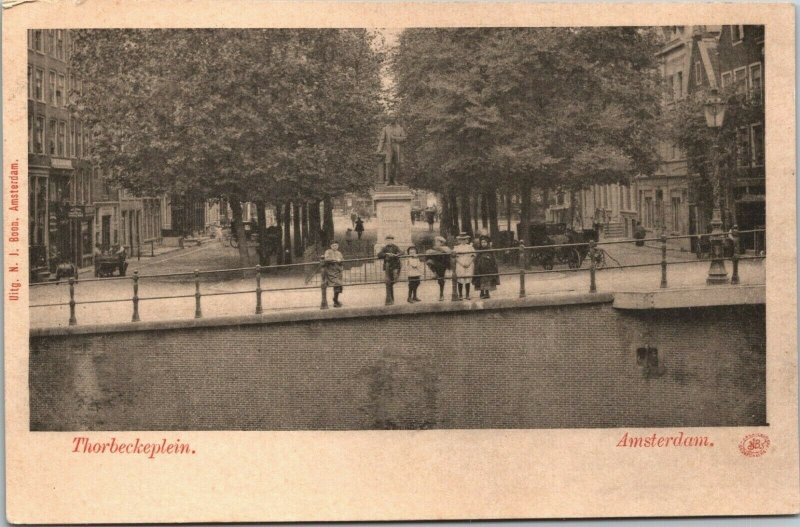 Netherlands Amsterdam Thorbeckeplein Vintage Postcard 01.41 