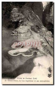 Well of Padirac Postcard Grand Old dome the upper lake and stalagmites