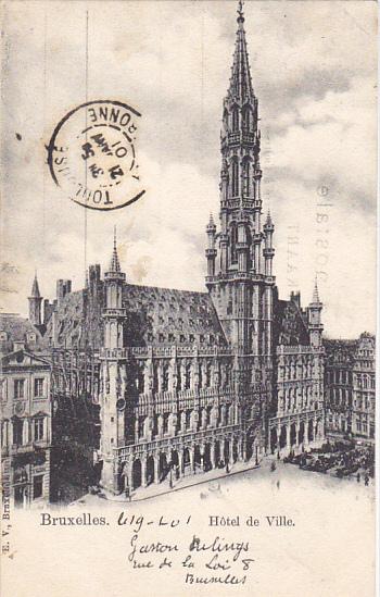 Belgium Brussels Hotel de Ville 1901