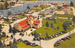 Madeira Beach Florida Church By The Sea Birdseye View Antique Postcard K71241