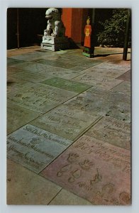 Hollywood California Footprints Of Stars Chinese Theatre Vintage Chrome Postcard