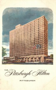 Vintage Postcard 1968 Hilton Hotel Golden Triangle Pittsburgh Pennsylvania PA