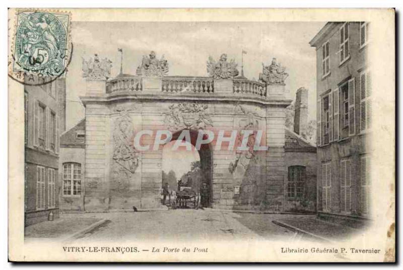 Vitry le Francois Old Postcard Gate Bridge