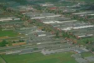 Netherlands Postcard - Aerial View of Aalsmeer Flower Auction Site   RRR367