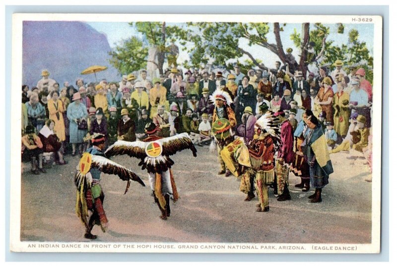 Indian Dance Grand Canyon National Park Arizona AZ Fred Harvey Phostint Postcard 