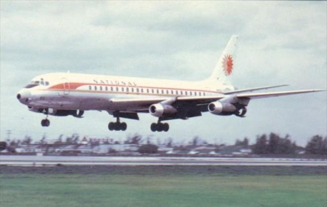 National Airlines Dougls DC-8 Landing At Miami International Airlines