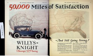 1924 Willys-Knight Touring Canada US Family Road Trip Vintage Print Ad 4134