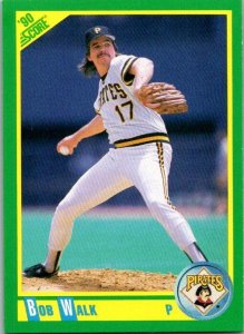 1990 Score Baseball Card Bob Walk Pittsburgh Pirates sk2595