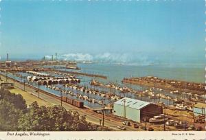 PORT ANGELES WASHINGTON~BOAT MARINA-PLEASURE & FISHING CRAFT POSTCARD