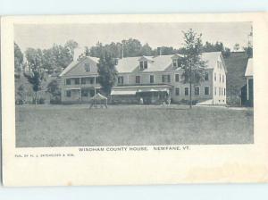 Pre-1907 BUILDING SCENE Newfane Vermont VT H7321