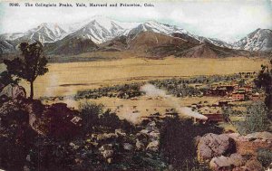 Collegiate Peaks Mountains Mt Yale Harvard Princeton Colorado 1910s postcard