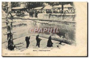 Old Postcard Bern Bear Baerengraben