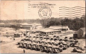 Engineer Truck Company Camp Humphreys VA Military Vintage Postcard 1918 WWI KL15
