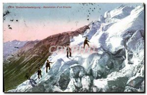 Postcard Old Gletscherbesteigung Ascension d & # 39U Glacier Mountaineering