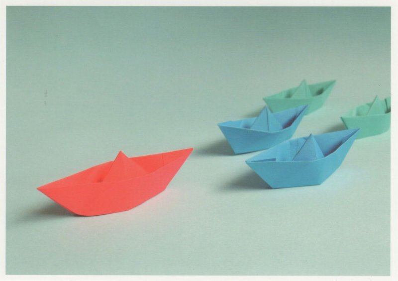 Toy Boats Gondolas Ship Origami Japanese Paper Folding Crafts Postcard