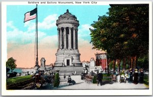 Soldiers and Sailors Monument New York City NYC Park Street View Postcard
