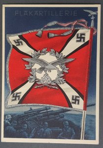 THIRD REICH ORIGINAL POSTCARD WWII GOTTFRIED KLEIN WEHRMACHT FLAGS & STANDARDS