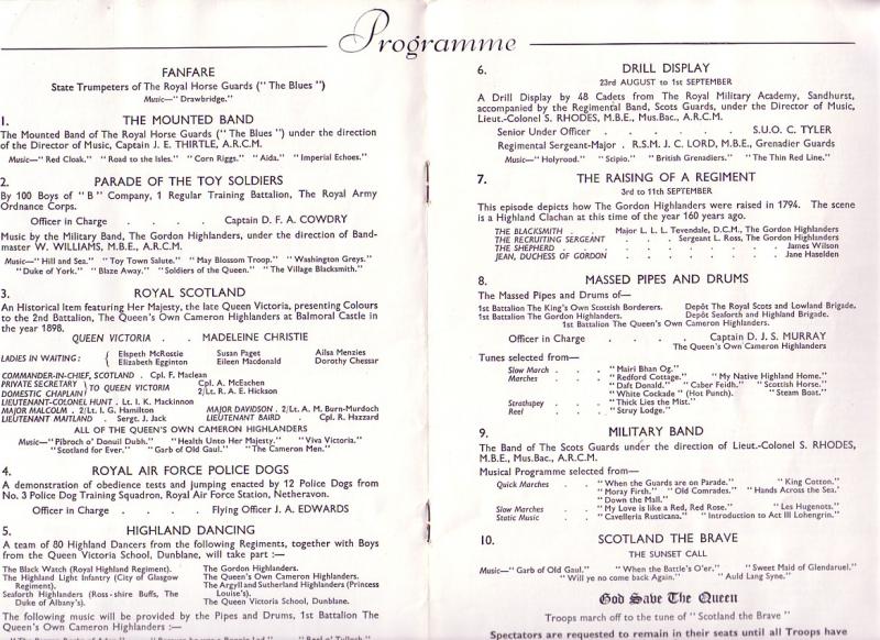 Program The Edinburgh Festival, Tattoo, 1954, Scotland, 12 Pages