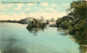 Arkansas River Fort Smith Arkansas C-1910 Postcard Kress 1509