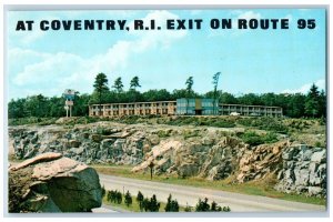 Coventry Exit Rhode Island RI Postcard Congress Inn On Route 95 c1950's Vintage