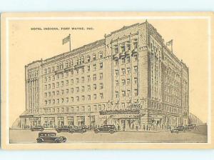 1920's OLD CARS AT INDIANA HOTEL Fort Wayne Indiana IN B5073