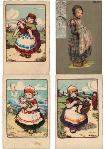 ARTIST SIGNED DUTCH FOLKLORE Mostly LITHO Pre-1930 400 Vintage Postcards (L3153)