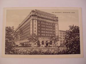 Unused pre-1935 BANCROFT HOTEL Worcester Massachusetts MA Postcard y5850