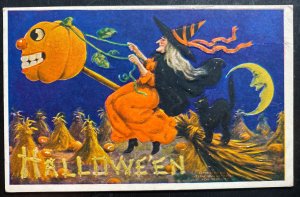 1909 Pittsburg PA Usa Picture Postcard Cover To Philadelphia Halloween Witch