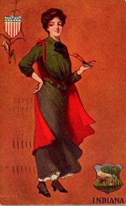 Indiana State Girl With Shield 1907