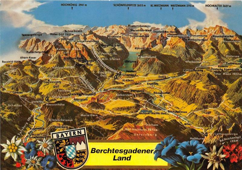 GG3543 panorama vom berchtesgadener land mit den bayerischen alpen map   germany