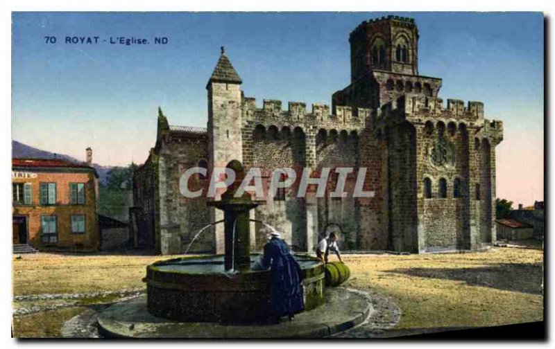 Old Postcard Royat Church